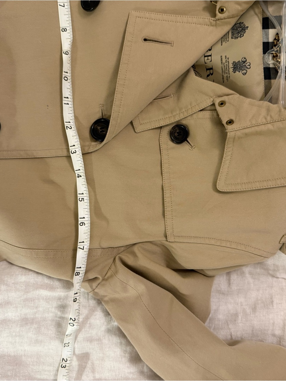 Burberry Khaki Double-Breasted Trench Coat - Picture 7 of 8